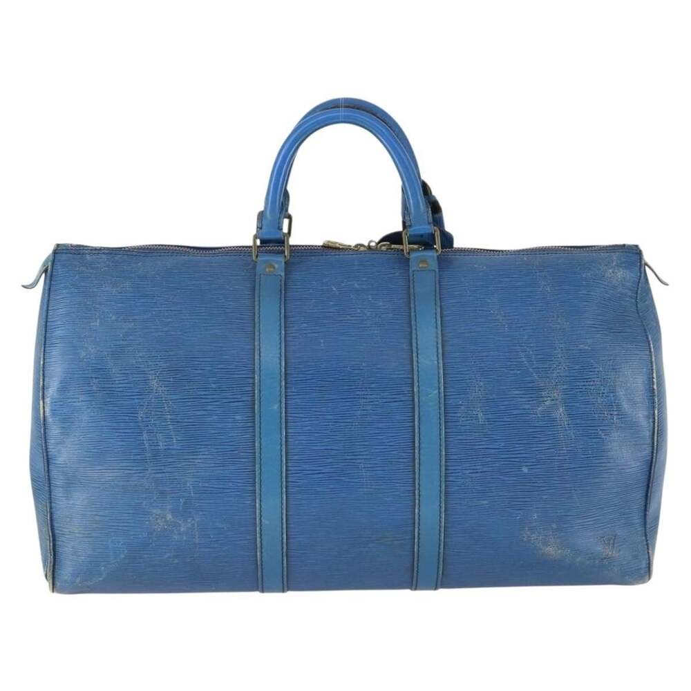 Louis Vuitton Epi Keepall 50 Travel Bag Blue